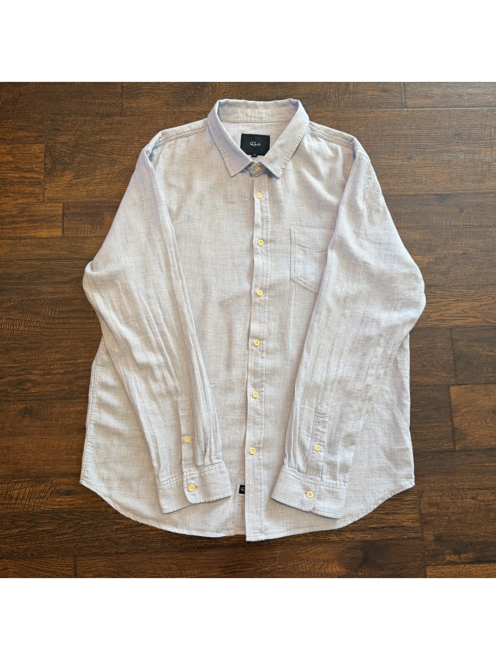 Rails Wyatt Men's Premium 100% Cotton Long Sleeve Button Down Shirt Gray Size XL